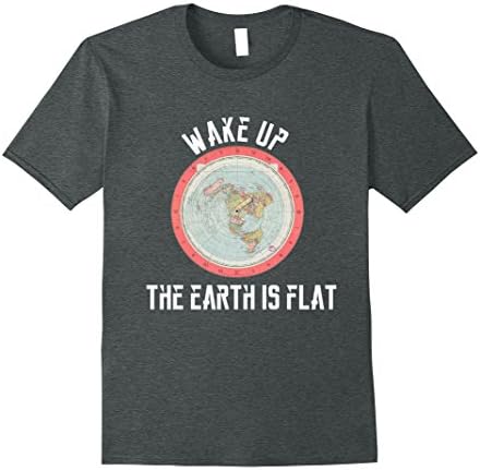 Mens Wake Up - The Earth is Flat - Gleason Style Medium Dark Heather