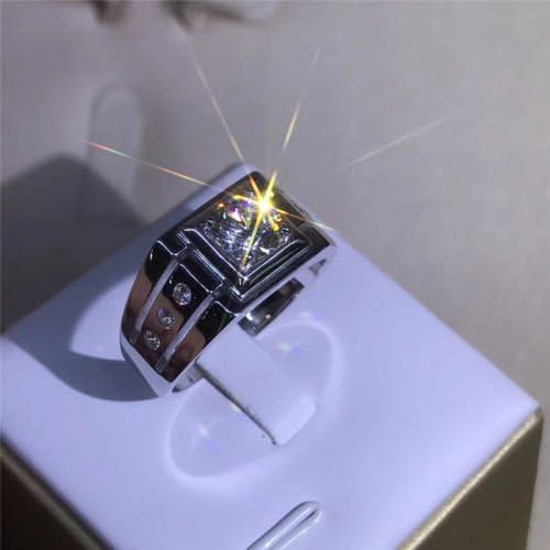 Pikul giftshop Fashion Luxurious Men White Topaz 18K Gold Filled Wedding Band Ring Gift Sz 6-12 (6)