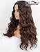 K'ryssma Dark Brown Wig Ombre Synthetic Wig with Dark Roots Long Wavy Brown Ombre Wigs for Women Full Machine Made Wig 22 inches