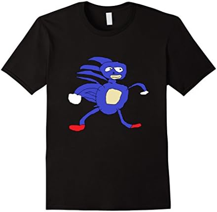 Men's Sanic Hegehog Shirt | Gotta Go Fast Sanik Paint Meme Shirt Medium Black