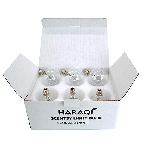 6 Pack Wax Warmer Bulbs,25 Watt Bulbs for Full Size Scentsy Warmers,G16.5 Globe E12 Incandescent Candelabra Base Clear Light Bulbs for Candle Wax Warmer,1.97 Inches,Long Last Lifespan - Thumbnail 5