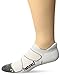 Feetures! Men's Elite Max Cushion No Show Tab, White + black, medium