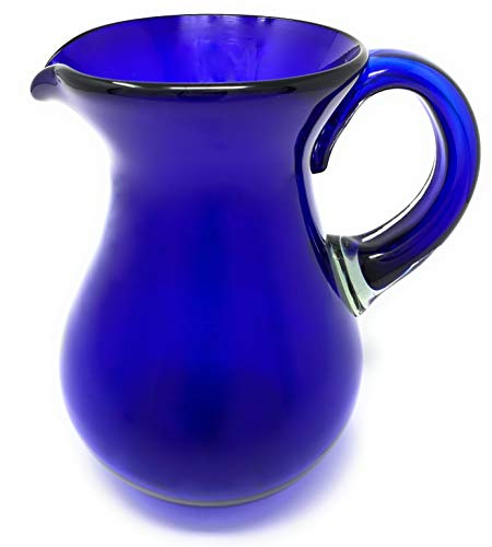 Mexican Hand Blown Glass Pitcher - Cobalt - Juice, Margaritas, Water, Lemonade (84 oz) Mexican Hand Blown Glass Pitcher - Cobalt - Juice, Margaritas, Water, Lemonade (84 oz)