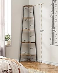 Pipishell Corner Shelf, 5 Tier Bookshelf