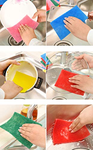 Scouring Pads Cleaning Scrub Sponge Non Scratch Scrub Pads Flexible Perfect for Kitchen Dishes, Cleaning-Quick Dry