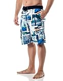 Alki'i Men's Hybrid Boardshorts - Surfer Postcard Print