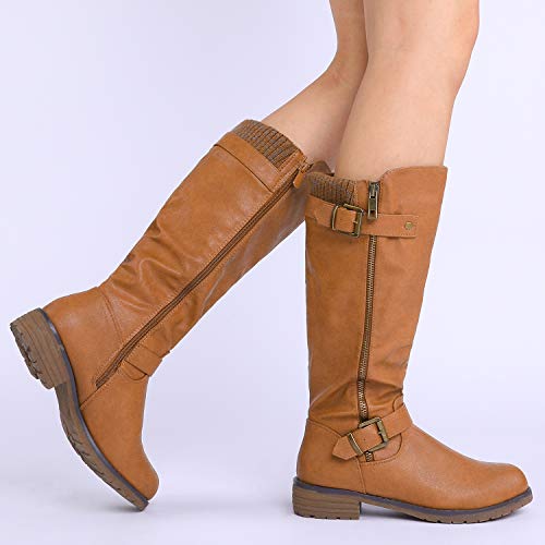 DREAM PAIRS Women's Deer Camel Knee High Boots Size 5 B(M) US - Thumbnail 5