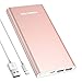 POWERADD Pilot 4GS 12000mAh 8-Pin Input Portable Charger External Battery Pack with 3A High-Speed Output Compatible with iPhone, iPad, iPod and More - Rose Gold (8 Pin Cable Include) primary