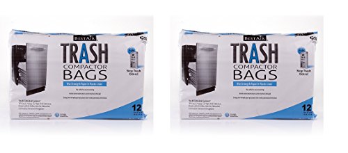 RPS PRODUCTS Trash Compactor Bags(16'' D. x 9'' W. x 17'' H, 2 pack of 12 Bags)