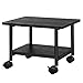 VASAGLE Heavy-Duty Printer Stand with Locking Wheels, 2-Tier Industrial Mobile Cart with Storage Shelf, Under Desk Printer Table for Home, Office, 13.4