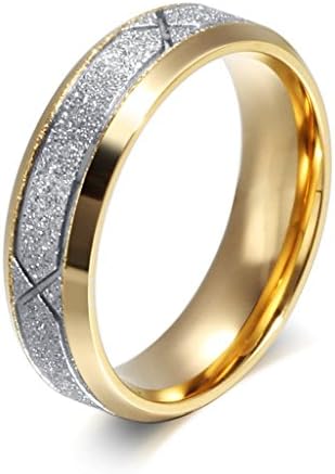 Umiso Men's Ring Stainless Steel Engraved:X Design Width 6mm Size 12 Silver Gold