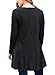 Floral Find Women Long Sleeve A-line Tunic Top Scoop Neck Loose Fit Blouse Shirt Flowy Layered Hem (Black, Large)