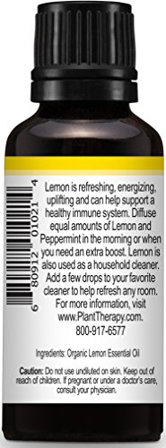 image for Plant Therapy USDA Certified Organic Lemon Essential Oil. 100% Pure, U