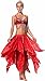 Seawhisper Cosplay Belly Dance 16 Panel Chiffon Skirt Tribal Side Tiered Sequin Edge