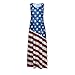 Hemlock Long American Flag Dress, Women Flag Printed Dress Sleeveless Tank Beach Maxi Sundres (XXL, Blue)
