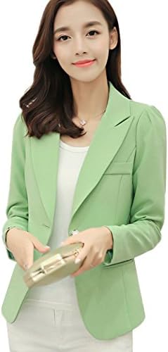 SiYuan Light Green Womens Casual Boyfriend Blazer Slim Fit Coat Jacket S