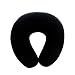 HIPPIH Soft & Comfortable Neck Pillow 100% Memory Foam Airplane Travel U-Shape Neck Pillows with Soft-Plush Fabric Cover for Restful Sleep, Black