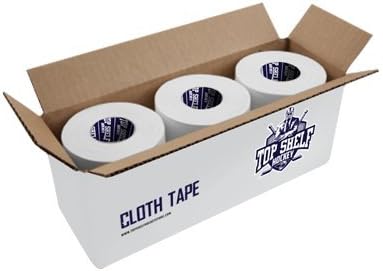 Athletic Tape Wide White Cloth 1.5"x25yrds Top Shelf Hockey Bulk 9 Rolls
