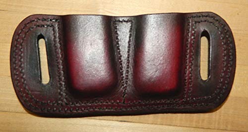 Leather - Double Magazine Ammunition Pouch, For 9mm mags, Fits Sig P938