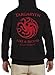 HBO's Game of Thrones Targaryen Fire and Blood Mens Black Zip-up Hoodie L