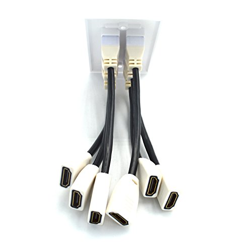 MOTONG HDMI Pigtails Wall Plate Face Cover for Home Theater DVD Cable Satellite TV PS3 HDTV 6 Gold Plated