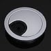 60mm 2.3inch Metal Desk Table Grommet Cable Cord Hole Cover for Home and Office (Bright Silver)