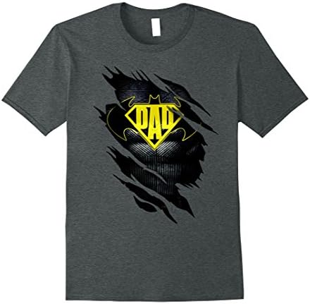 Mens Super Dad T-Shirt Funny Superhero shirt Large Dark Heather