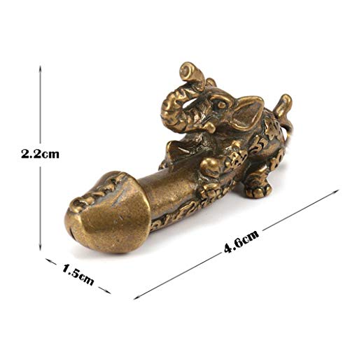 MVPSALE Keychain Elephant Miniature Keychain Holy Wealth Love Charm Luck Divine (Gold)