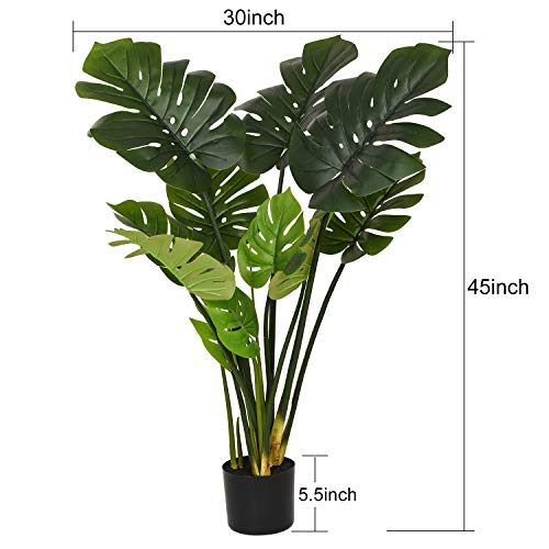 Wofair 45 Inch Artificial Monstera Plant, Fake Monstera Deliciosa