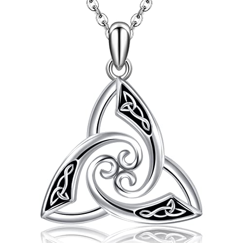Triskele Necklace 925 Sterling Silver Trinity Celtic Triskele