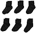 Jefferies Socks Unisex-Baby Newborn Seamless Turn Cuff Socks 6 Pair Pack, Black, Newborn