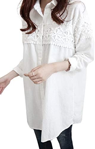 [フェイミー] 【在庫限りセール】レース チュニック シャツ 花柄 ワンピース 長袖 トップス 2カラー M 〜 2XL レディース