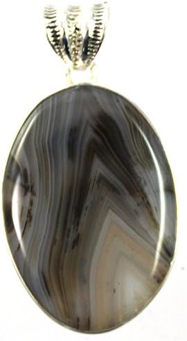 925 Sterling Silver Pendant Studded With Crazy Lace Agate, Weight 11.73gm, Length 1.80inch, Width 0.79inch