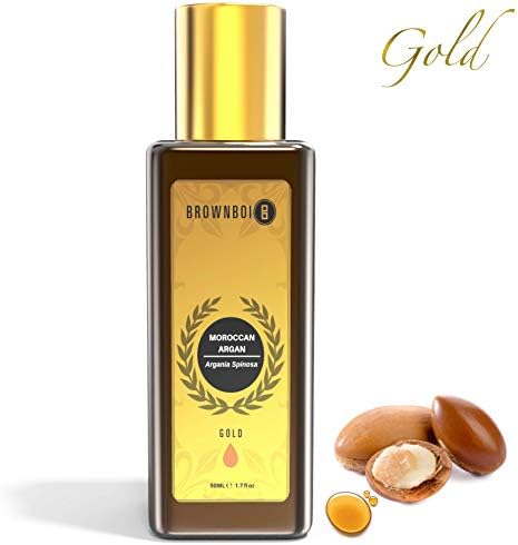 BrownBoi BBGOLD Pure Cold Pressed Moroccan Argan Oil For Frizzy Dry Coarse Hair Follicle Stimulating & Growth & Sensitive Skin Care