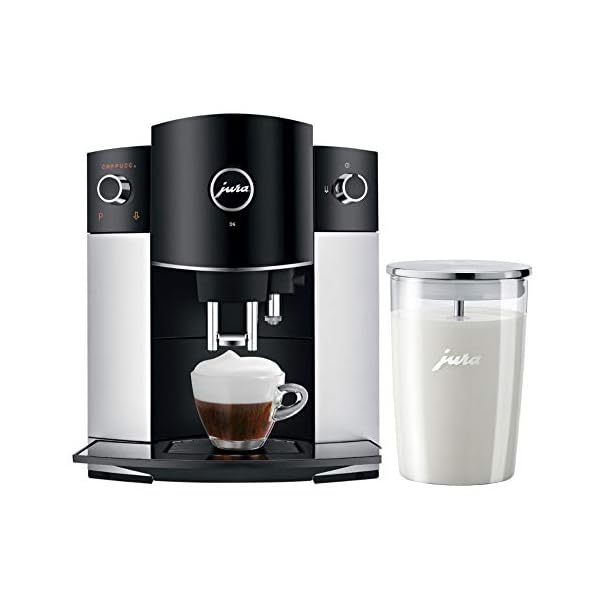 Jura D6 Automatic Coffee Machine 15216 Platinum and Glass Milk Container Bundle (2 Items) The