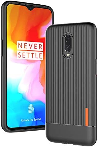 Rugged Armor for OnePlus 6T Case with TPU Bumper, Air Cushion Technology - Matte Gray