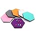 Omitfu Set of 6 Hexagon Felt Pin Board Self Adhesive Bulletin Memo Photo Boards Colorful Foam Wall Decorative Tiles with 6 Pushpins - 5.5 x 5 x 0.5 inches (6pc-A)