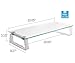 New Glass TV Stand Computer Monitor Riser (05433AA) for 13'' to 32'' LCD LED TV Save Space Destop Stand, Thick Tempered Clear Plate Glass,Max Load 44lbs,White.Power by ProHT-White