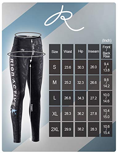 RION Active Women's Running Leggings Workout Tights Pants Black