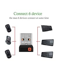 DDSKY   Receptor unificador USB para ratón y teclado, receptor unificador Logitech para hasta 6 dispositivos M215 M235 M325 M545
