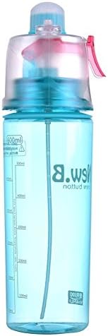 Ochoice Spray Water Bottle Outdoor Sport Drinking Bottle with Mist Hydration (blue)