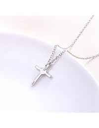 Alphm - Colgante de cruz pequeña de plata de ley S925