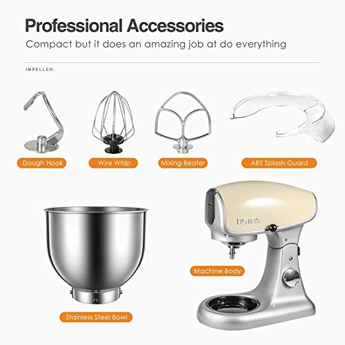 DieCast Stand Mixer, 8 Speeds 600W Food Stand Mixer, 5.5Qt TiltHead