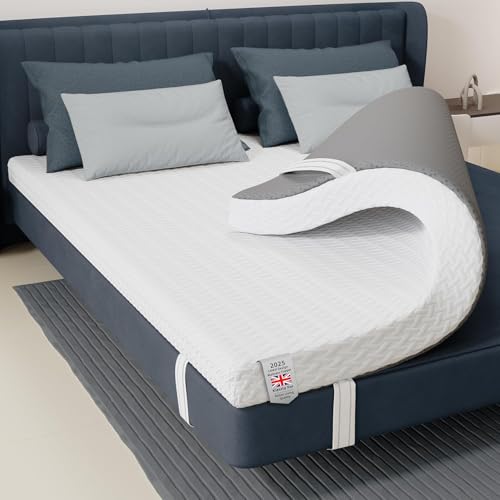 Memory Foam Mattress Topper, 7CM Thickness Mattress Pad Topper Foam with Washable Zipped Cover, Mattress Topper for Back Pain Relief (140X200CM BV8)