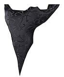 MENDENG Men's Black Paisley Jacquard Woven Silk Cravat Formal Self Tie Ascot