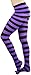 ToBeInStyle Women's Full Footed Wide Striped Tights - Black And Purple