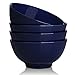 DOWAN 20 Ounces Ceramic Soup Bowls, Cereal Bowls, 4 Packs, Navy Blue, Stackable