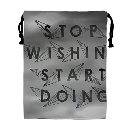 Burlap Bags with Drawstring Quote Typographical Galaxy Pouches Sacks Bag for Wedding Favors, Party, DIY Craft