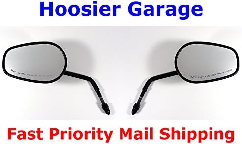 Hoosier Garage - OEM quality black METAL mirrors for Harley-Davidson Softail, Heritage, Street Glide, Fat Boy,Breakout