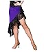 JS CHOW Women's Short Skirt Latin Salsa Tango ChaCha Asymmetric Practice Dance Wear Skirt